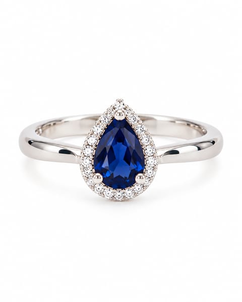 Sterling Silver Blue and Clear CZ Ring