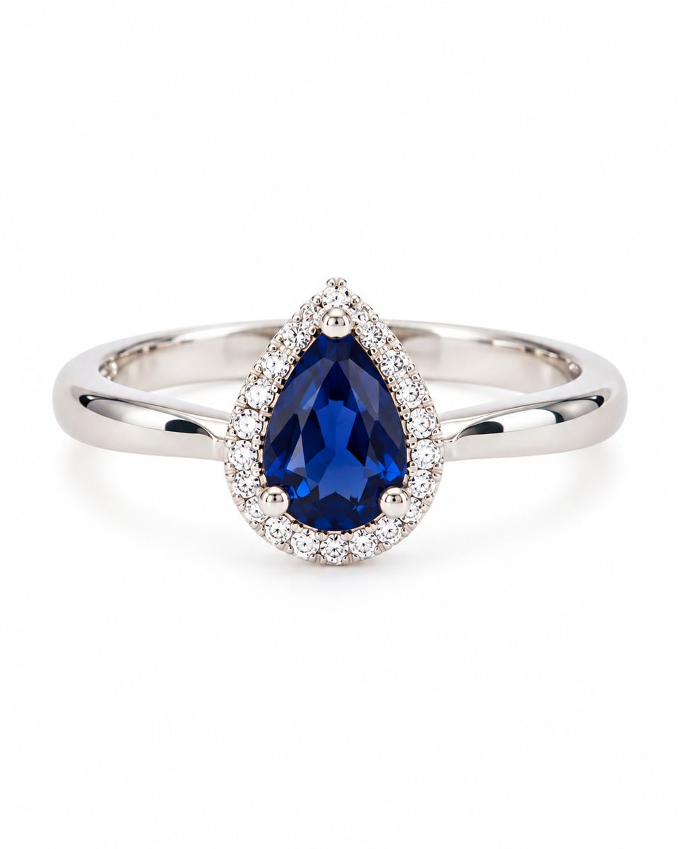 Sterling Silver Blue and Clear CZ Ring
