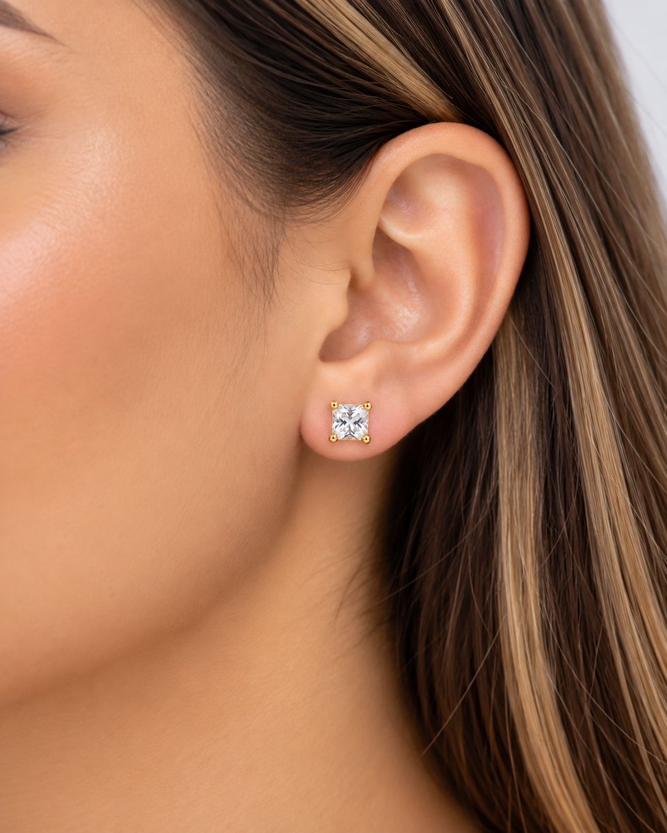Square Zirconia Earrings — photo 5 of 6