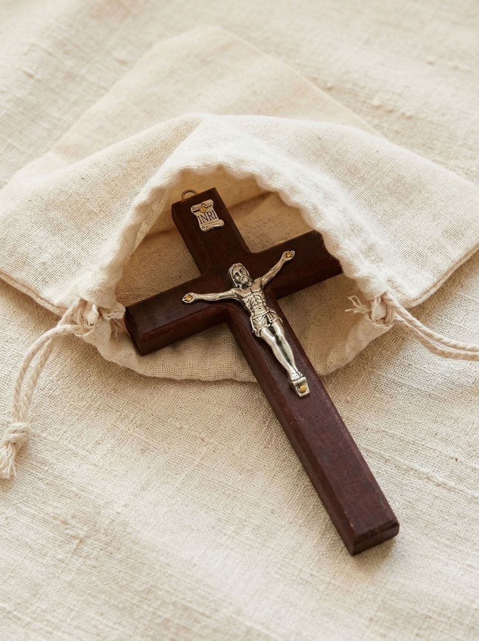 Large Natural Wood Crucifix — photo 3 of 6