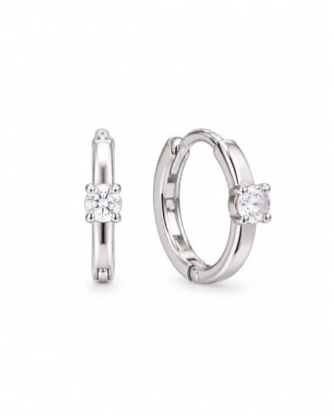 Silver 925 Zirconia Hoop Earrings