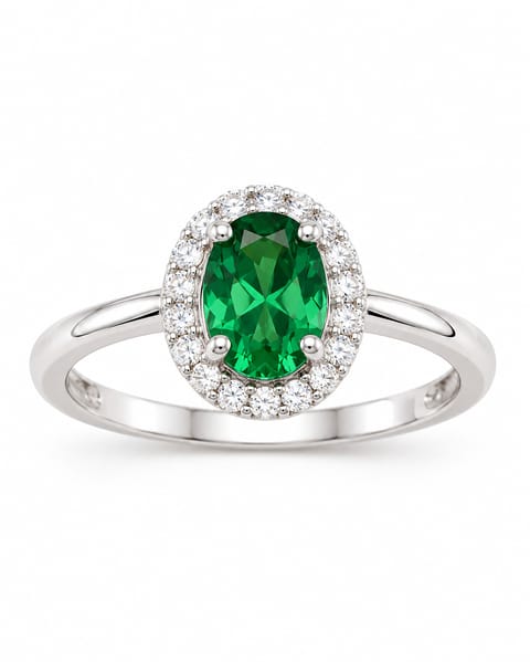 Sterling Silver Oval Zirconia Ring