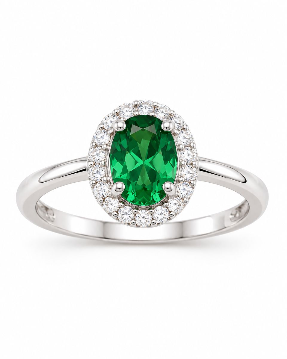 Sterling Silver Oval Zirconia Ring — photo 1 of 2