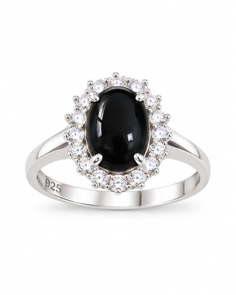 Sterling Silver Black Zirconia Ring