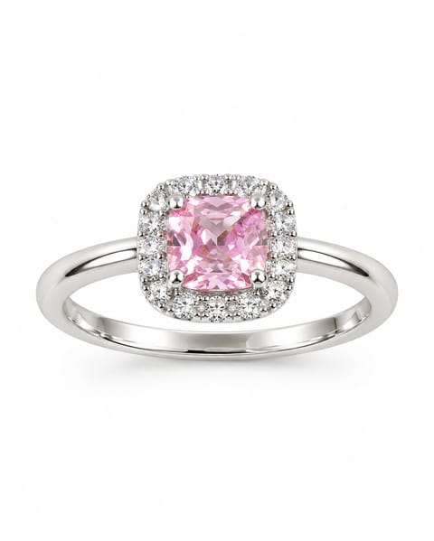 Sterling Silver Pink Zirconia Ring