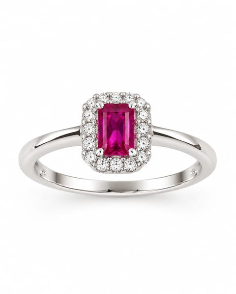 Sterling Silver Fuchsia Zirconia Ring
