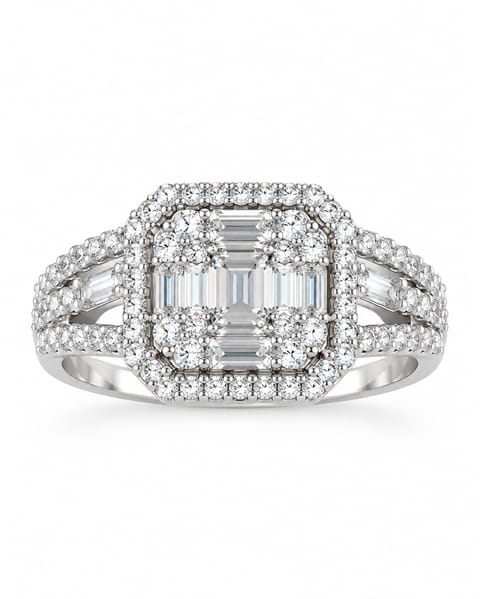 Sterling Silver Zirconia Statement Ring