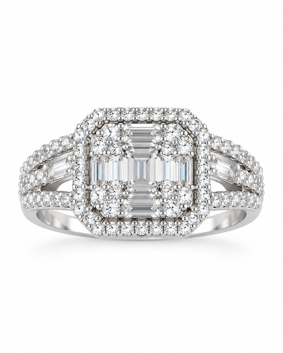 Sterling Silver Zirconia Statement Ring