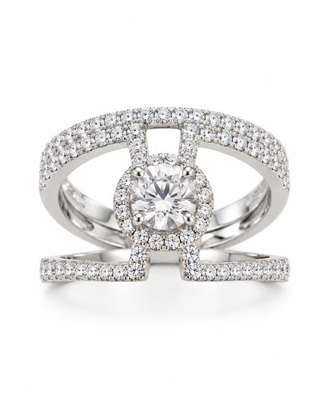 Sterling Silver Two-Ring Zirconia Set