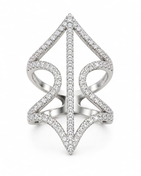 Sterling Silver Pavé Zirconia Ring