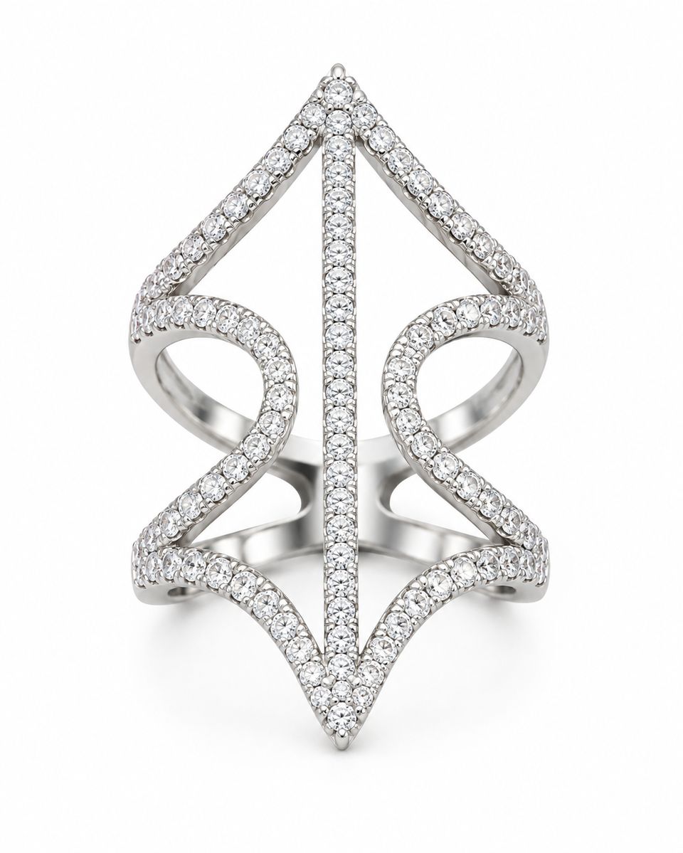 Sterling Silver Pavé Zirconia Ring