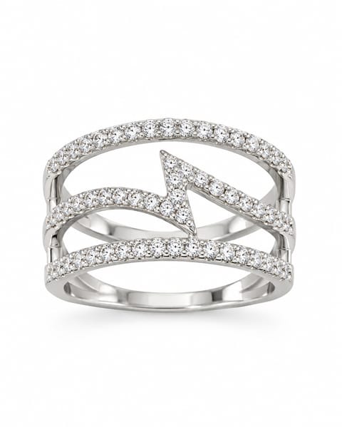 Sterling Silver Lightning Zirconia Ring