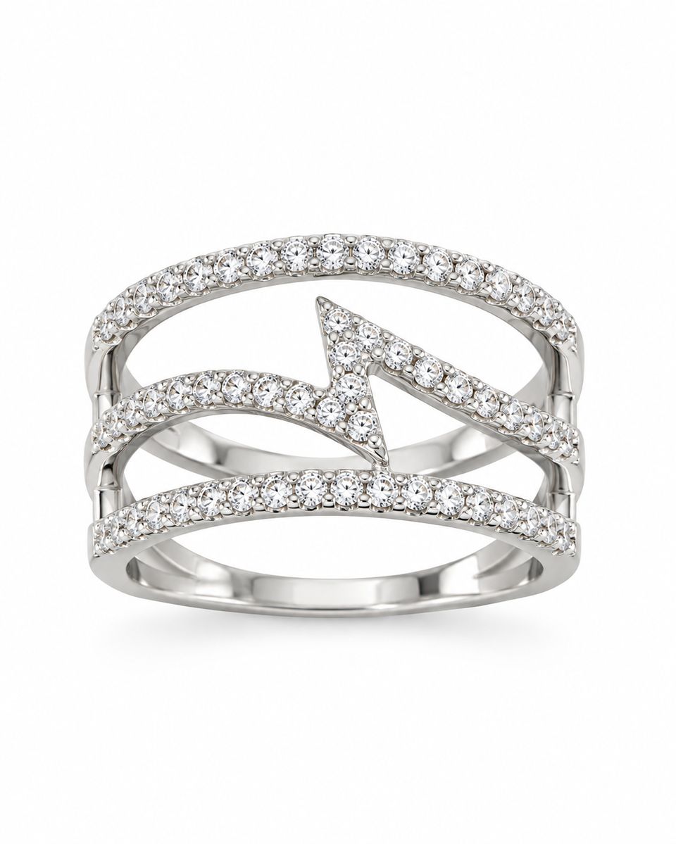 Sterling Silver Lightning Zirconia Ring — photo 1 of 2