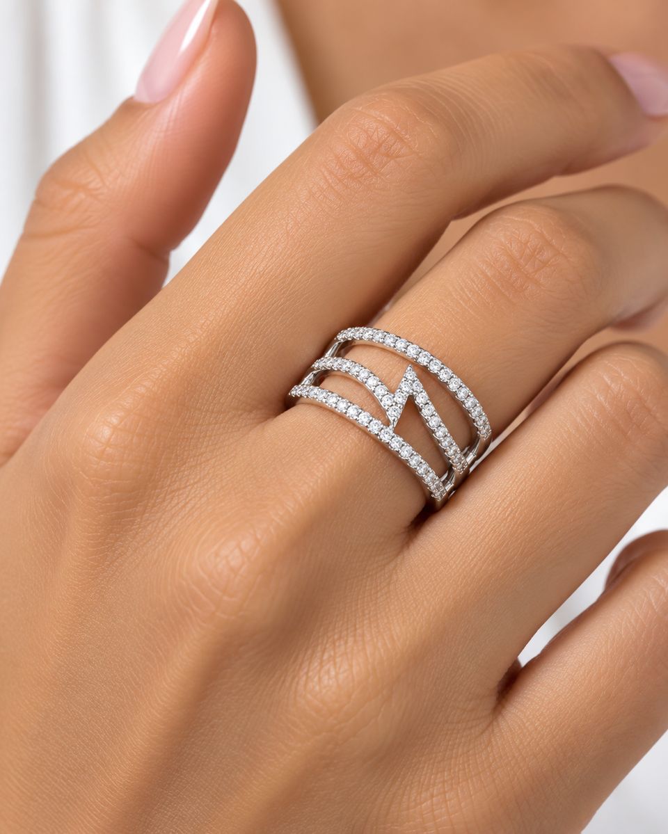 Sterling Silver Lightning Zirconia Ring — photo 2 of 2