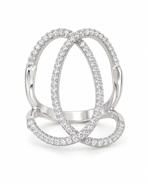Sterling Silver Zirconia Statement Ring