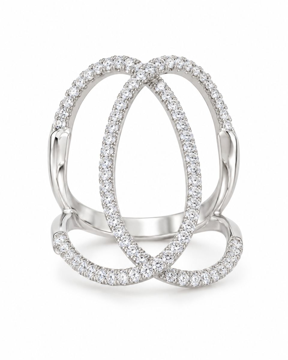 Sterling Silver Zirconia Statement Ring — photo 1 of 2