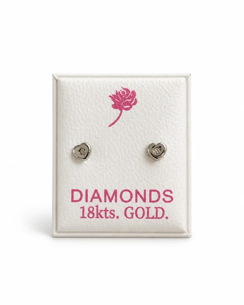 18K Italian White Gold Diamond Screw Back Earrings