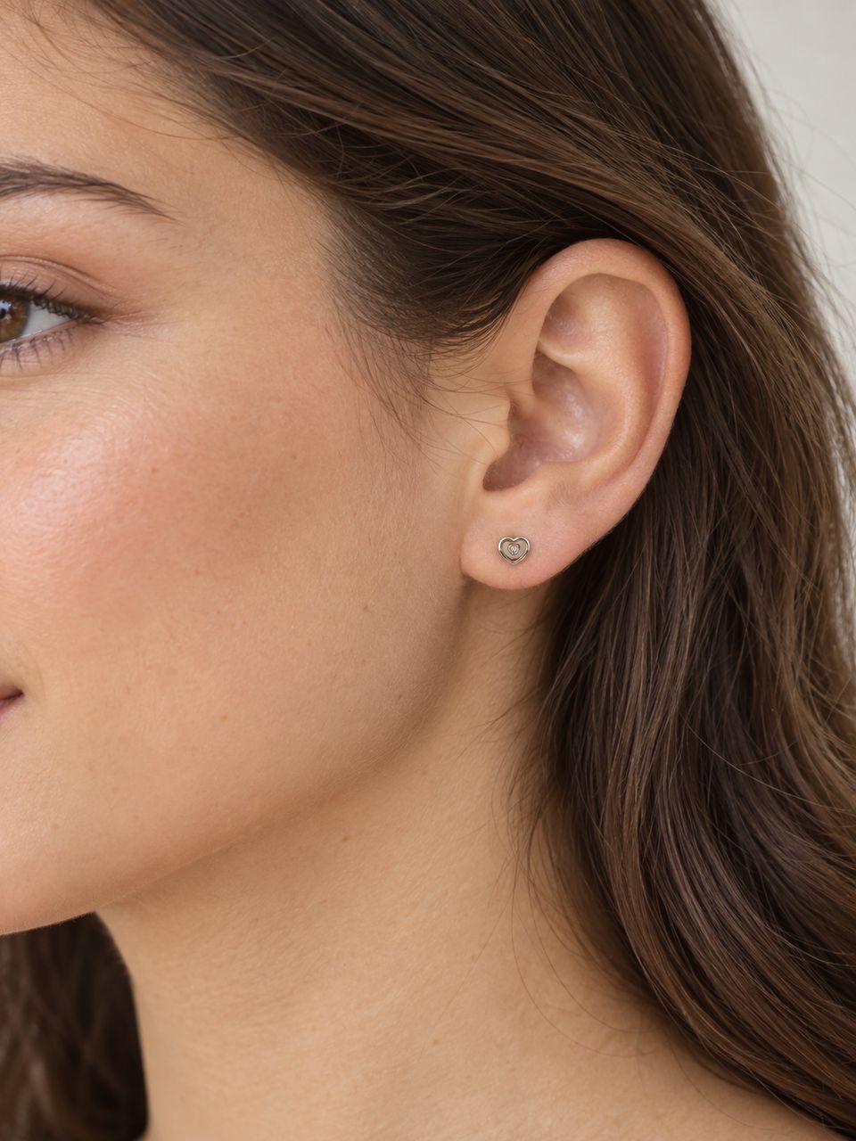 Aretes de Oro Blanco Italiano de 18k con Diamante — foto 2 de 3