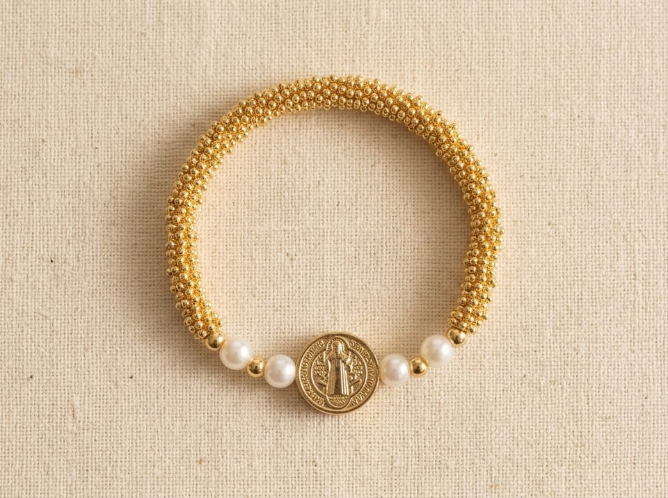 Saint Benedict Gold & Pearl Bracelet — photo 3 of 8