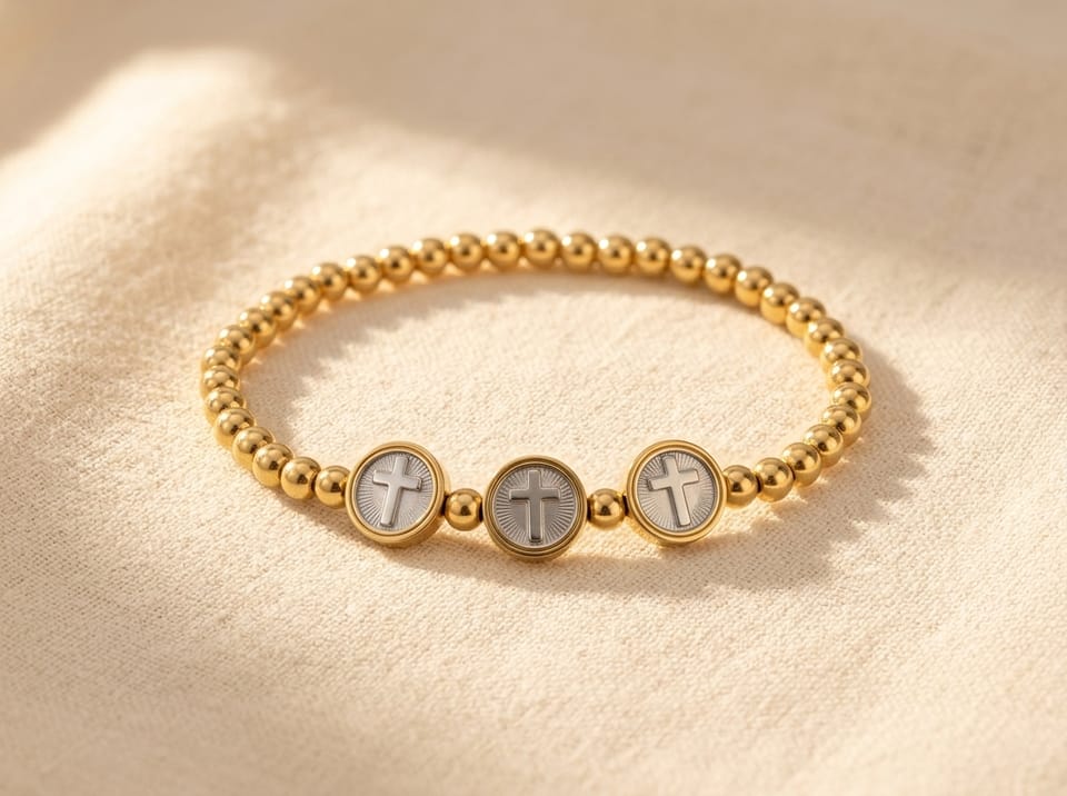 Triple Cross Gold Steel Bracelet — photo 1 of 8