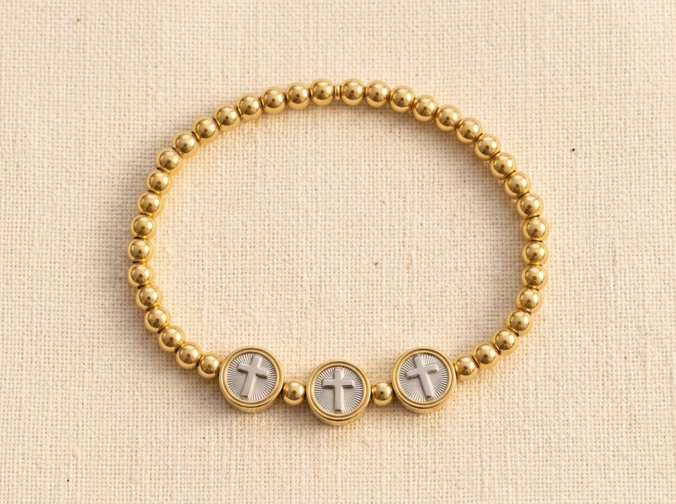 Triple Cross Gold Steel Bracelet — photo 3 of 8