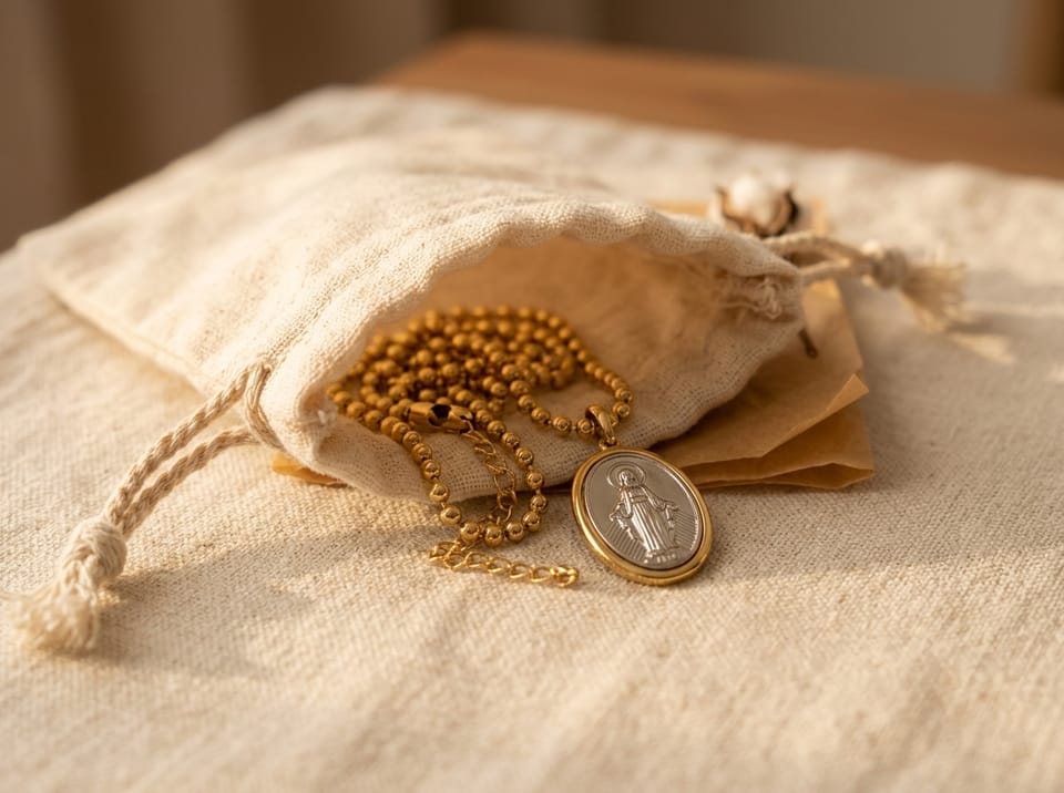 Miraculous Medal Gold Chain Necklace — photo 4 of 9