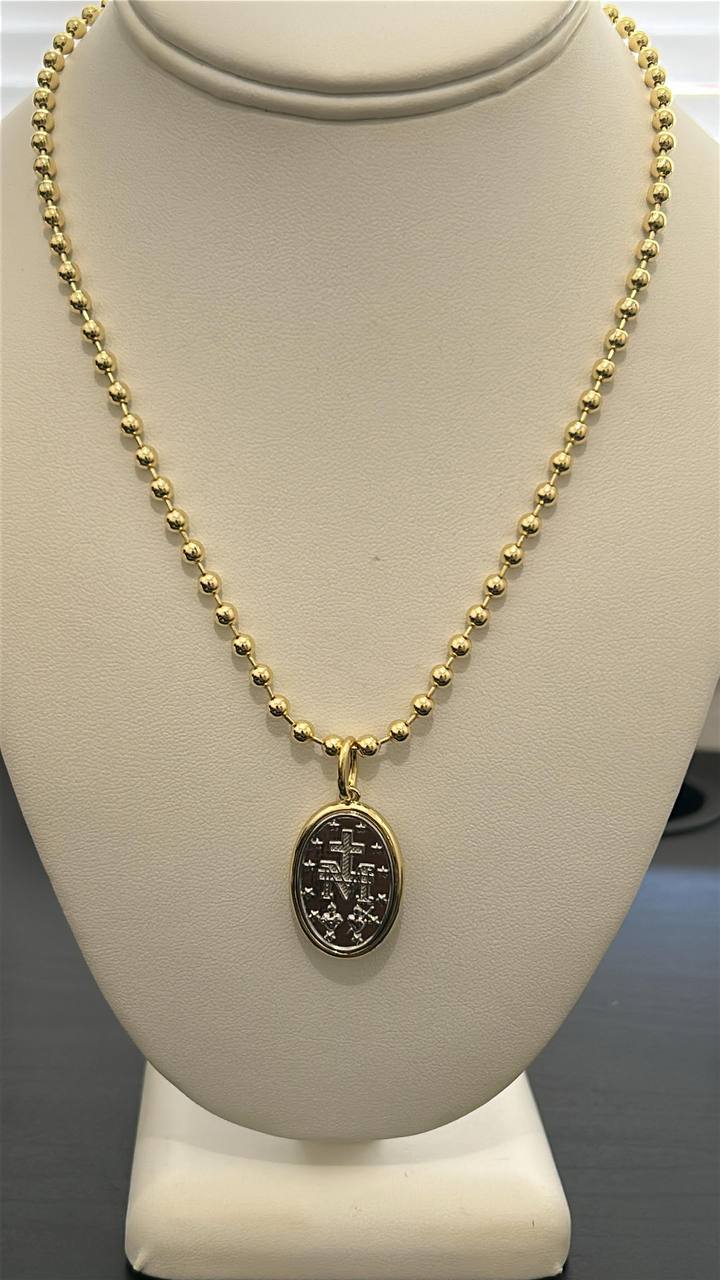 Miraculous Medal Gold Chain Necklace — photo 7 of 9